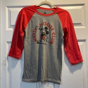 New! Disney Parks Mickey Mouse Club Baseball Tee S